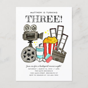 Cute Movie Night Cinema Watch Party Barns födelsed Vykort