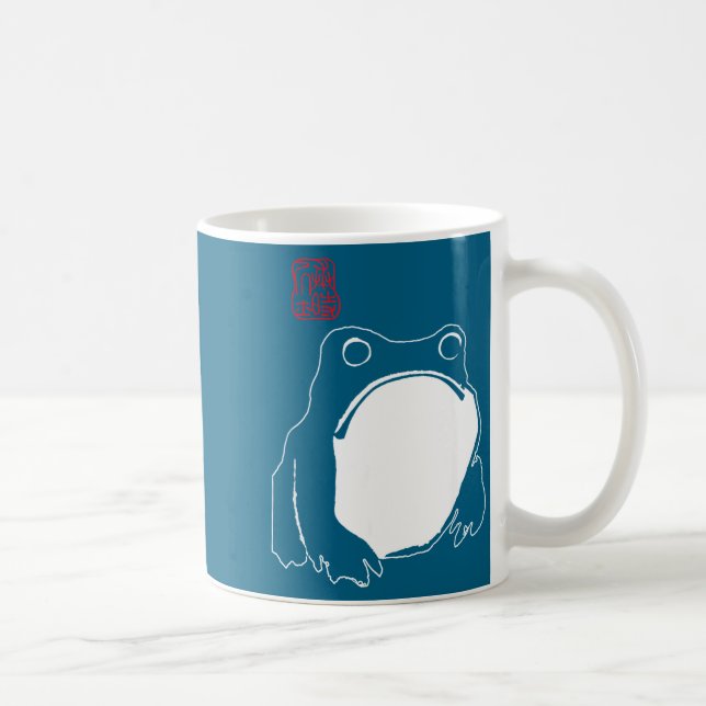 Cute Mpy Frog Japanese Ink - Traditional Art Humor Kaffemugg (Höger)