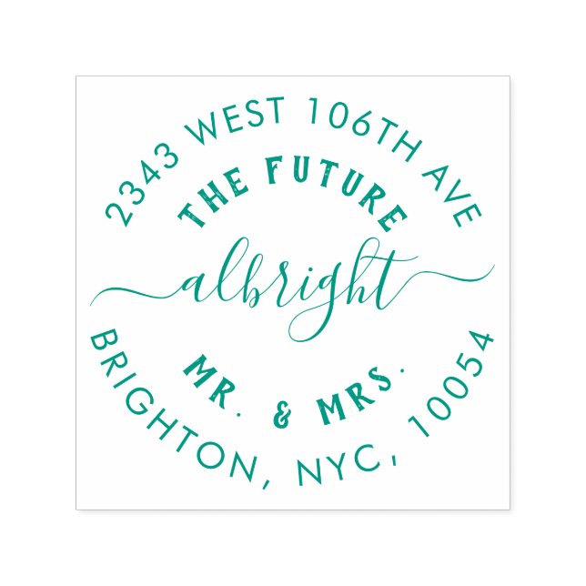 Cute Mr. & Mrs. Bröllop, Returadress Självfärgande Stämpel (Design)