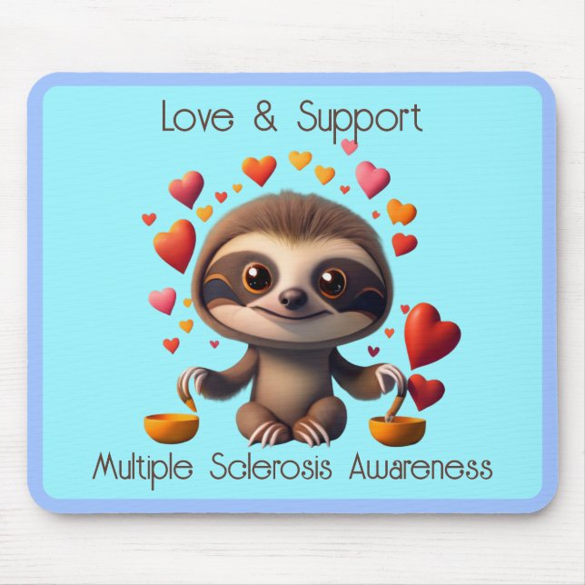 Cute MS Baby Sloth omgiven av ♥️ s Musmatta (Framsidan)