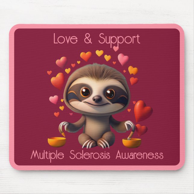 Cute MS Baby Sloth omgiven av ♥️ s Musmatta (Framsidan)