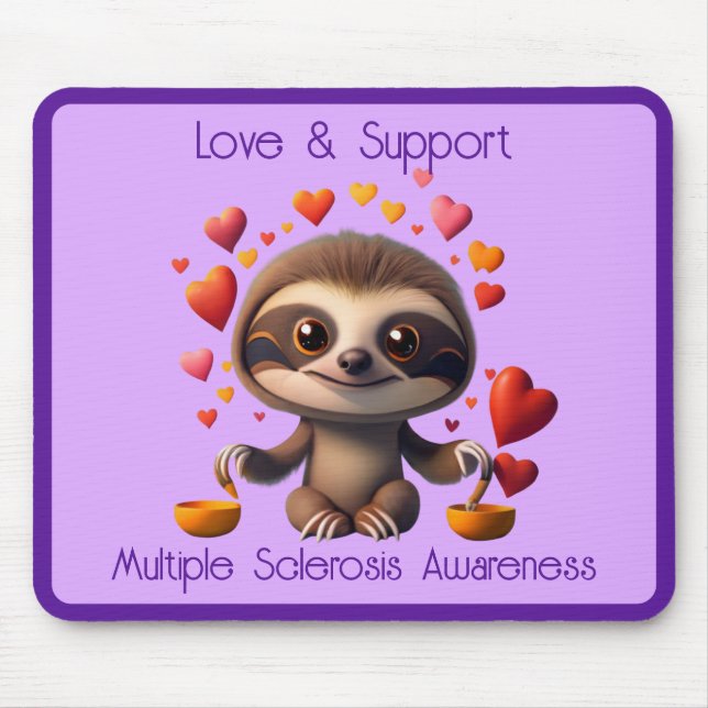 Cute MS Baby Sloth omgiven av ♥️ s Musmatta (Framsidan)