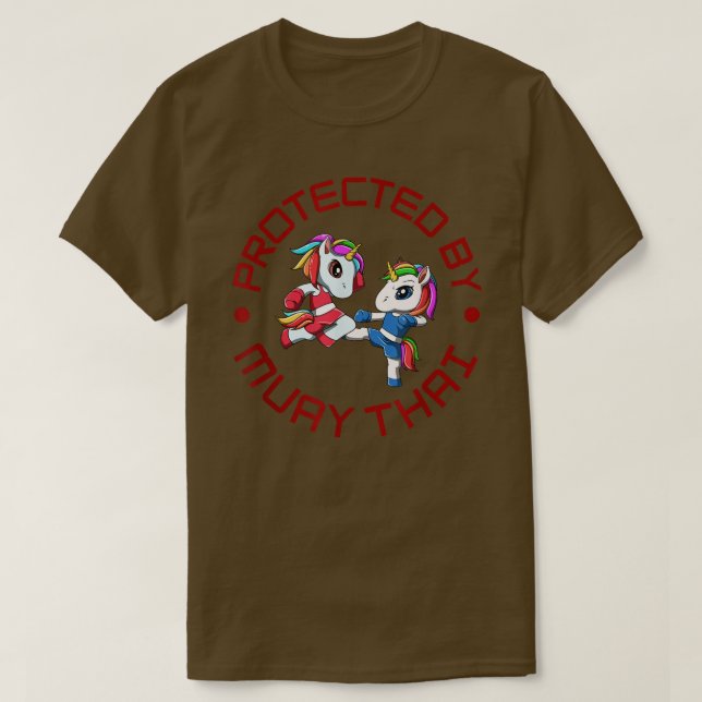 Cute Muay Thai Unicorns Funny Muay Thai T Shirt (Design framsida)