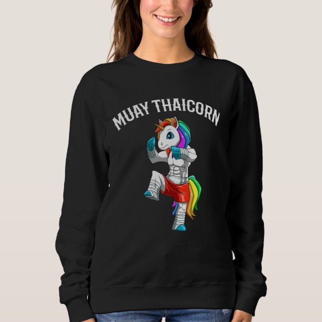 Cute Muay Thaicorn Thai Boxing and Kickboxing UN T Shirt (Framsida)