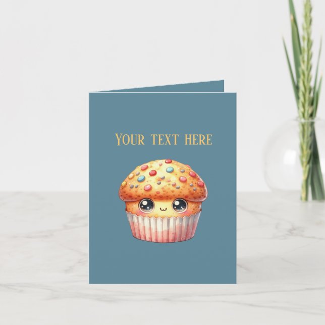 Cute muffin lovers Bakery vendors customizable Kort (Framsida)