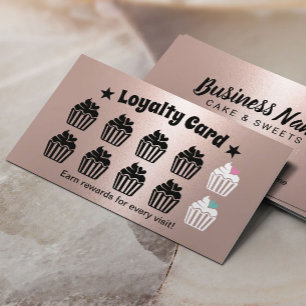 Cute Muffins Bakery Ro Guld Loyalty Lojalitetskort