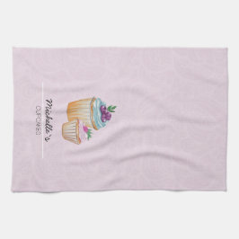 Cute-Muffinsar och fruktvattenfärg Kökshandduk