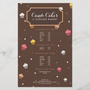 Cute Muffinss Bakery Mönster Brown Flygblad