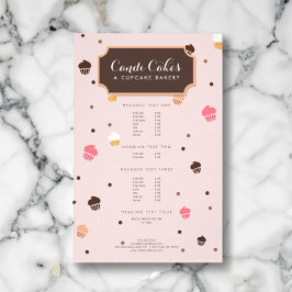 Cute Muffinss Bakery Mönster Rosa Flygblad