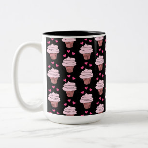 Cute Muffinss Black och Rosa Två-Tonad Mugg