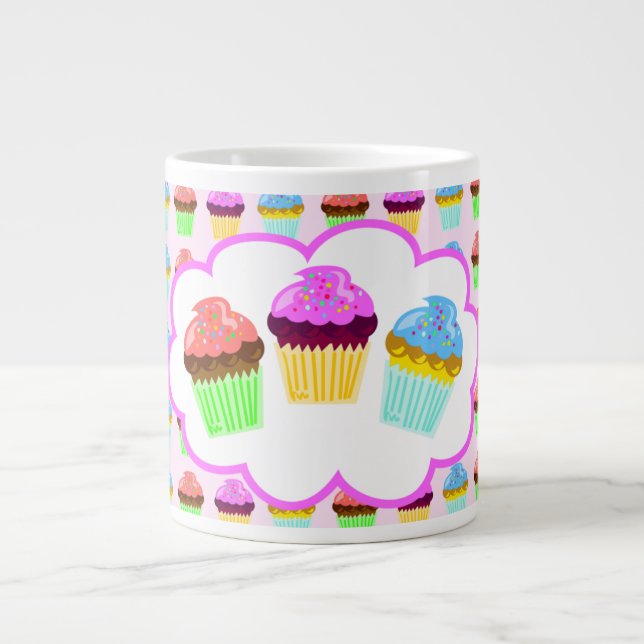 Cute Muffinss Deluxe Mönster Jumbo Mugg (Framsidan)