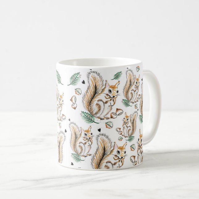 Cute mug with adorable squirrels pattern kaffemugg (Framsida höger)