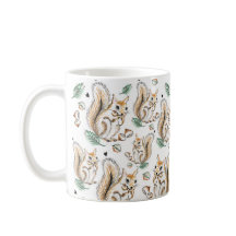 Cute mug with adorable squirrels pattern