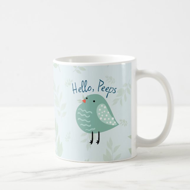 Cute Mugg med Bird Hej Peeps (Höger)