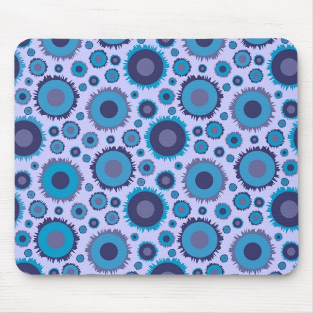 Cute multi-blue färg sol mönster panel musmatta (Framsidan)