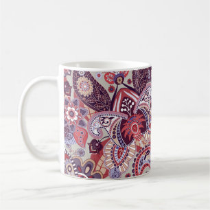 Cute Multi-Färg Paisley-Blommönster Kaffemugg