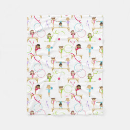 Cute Multicolor Gymnastics Kids Mönster Fleecefilt