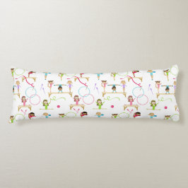 Cute Multicolor Gymnastics Kids Mönster Kroppskudde