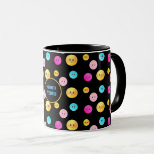 Cute Multicolor Lycklig Ansikte Mugg