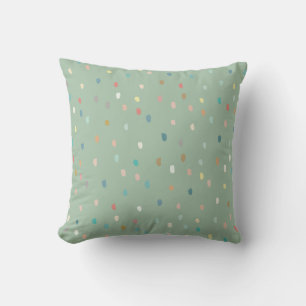 Cute Multifärgad Dotty Mönster on Sage Grönt Kudde
