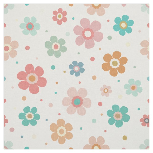 Cute Multifärgad Flower Mönster Tyg (Provkarta)