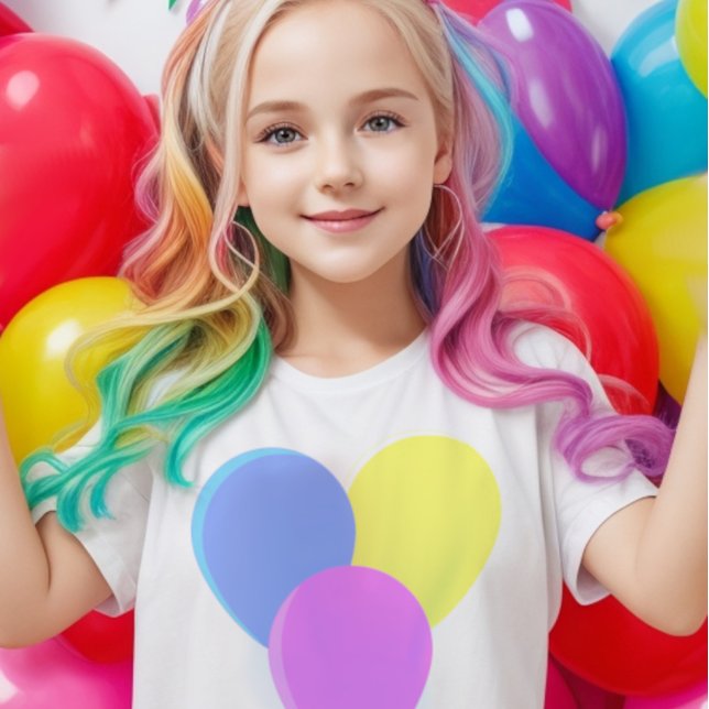 Cute multifärgade party-ballonger t shirt (Cute party balloons t-shirt for  parties and celebrations. Add a party touch to your look.)