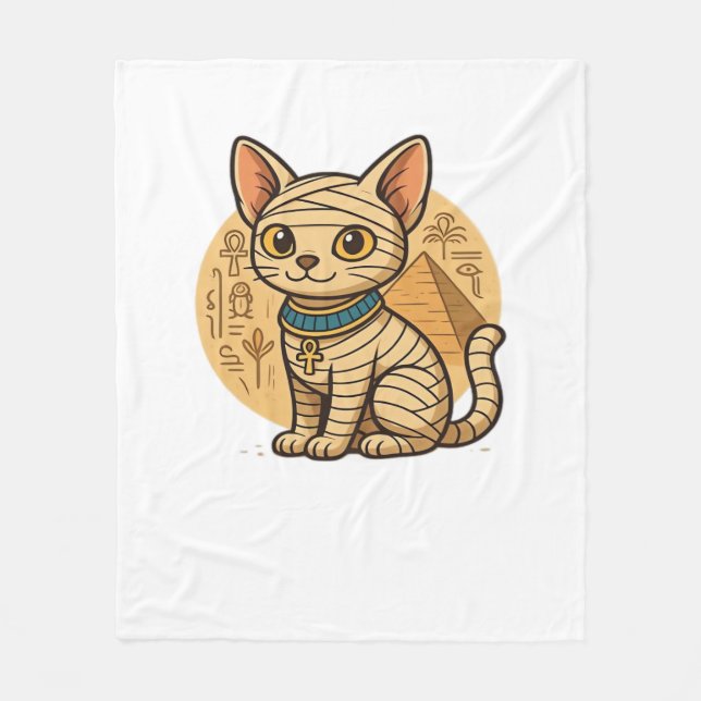 Cute Mummy Cat - Ancient Egypten Art Oversized T-S Fleecefilt (Framsidan)