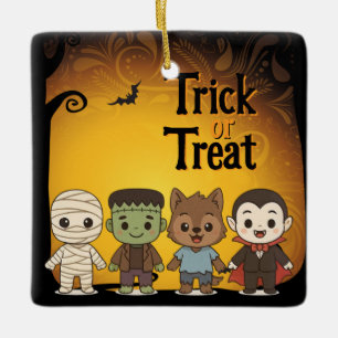 Cute mummy, Frankenstein, Dracula, varulv Julgransprydnad Keramik