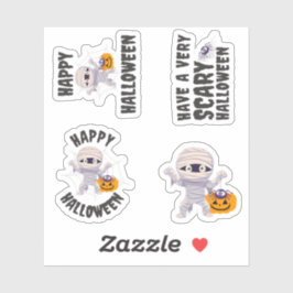 Cute Mummy Halloween Cheer Sticker Pack Klistermärken