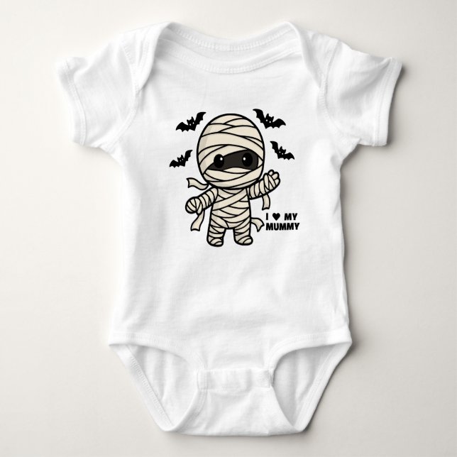 Cute Mummy Halloween I Kärlek min mamma T Shirt (Framsida)