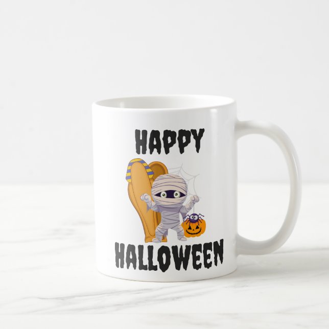 Cute Mummy HAPPY HALLOWEEN Kaffemugg (Höger)