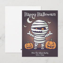 Cute Mummy Illustration Halloween Helgdag Card Julkort