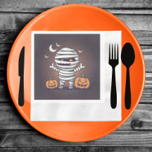 Cute Mummy Illustration Halloween Pappersservett