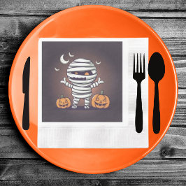 Cute Mummy Illustration Halloween Pappersservett