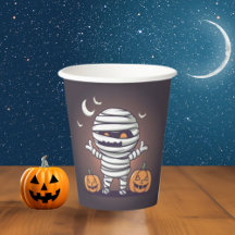 Cute Mummy Illustration Halloween Papprare kopp