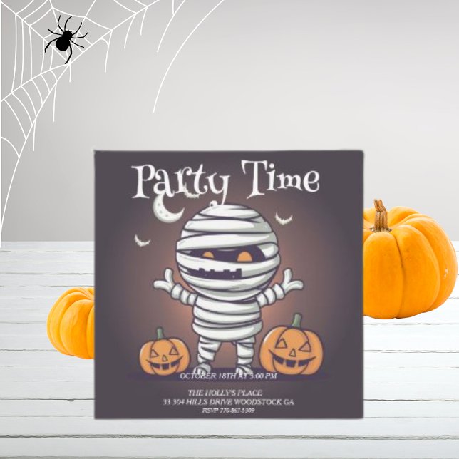 Cute Mummy Illustration Party-inbjudan Inbjudningar (Skapare uppladdad)