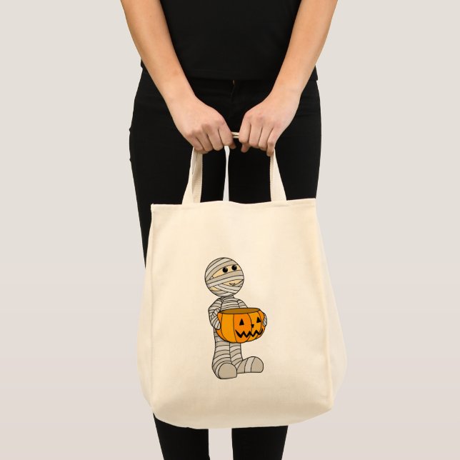 Cute Mummy med Jack-o-Lantern Tygkasse (Framsida (produkt))