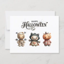 Cute Mummy-, Monster- och Pumpkin-tecken Vykort
