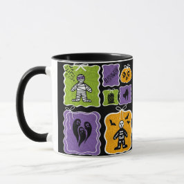 Cute Mummy och Skeleton Halloween Mugg