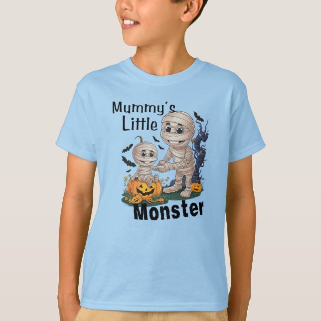 Cute Mummy's Little Monster Funny Halloween Party T Shirt (Framsida)