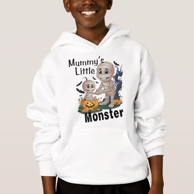 Cute Mummy's Little Monster Funny Halloween Party T Shirt (Framsida)