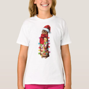 Cute Munchkin Cat Lover Funny Julafton Helgdag Gif T Shirt
