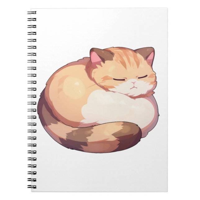Cute Munchkin Cat Sleeping Classic T-Shirt Anteckningsbok (Framsidan)
