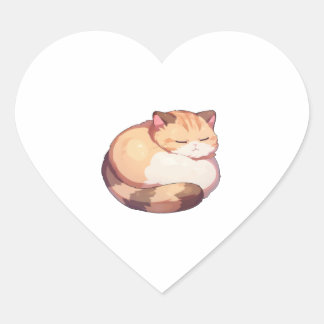 Cute Munchkin Cat Sleeping Classic T-Shirt Hjärtformat Klistermärke