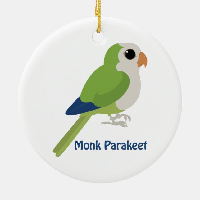 Cute Munk Parakeet Julgransprydnad Keramik (Baksidan)