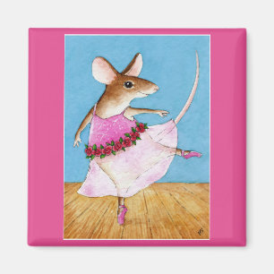 Cute mus ballerina magnet