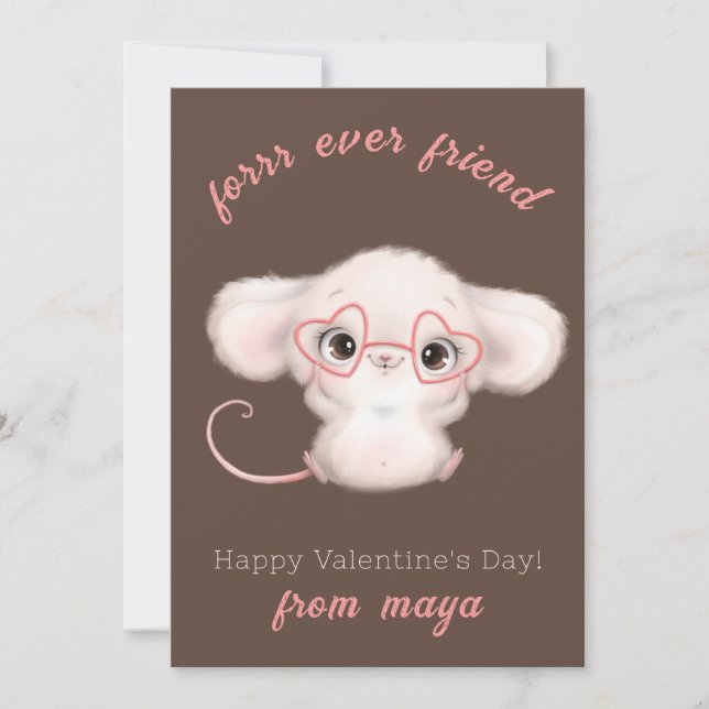 Cute mus Classroom Valentine Card Julkort (Framsida)