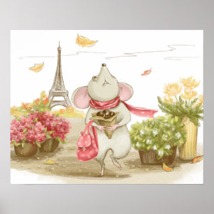 Cute-mus i Paris Poster