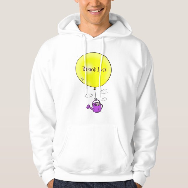 Cute-mus i vattenburk med ballongtecknad hoodie (Framsida)