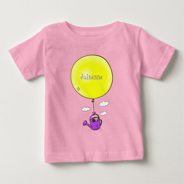 Cute-mus i vattenburk med ballongtecknad t shirt (Framsida)